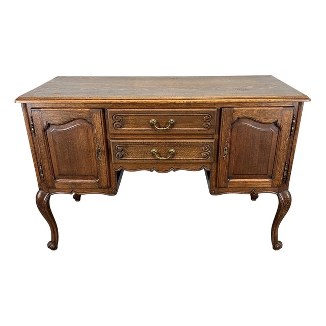 Vintage French Louis XVI Style Oak Cabinet For Sale