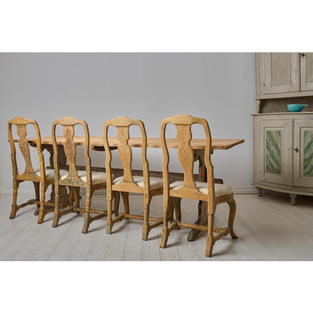 Large Antique Swedish Dining Trestle Table in Pine For Sale - Image 5 of 17