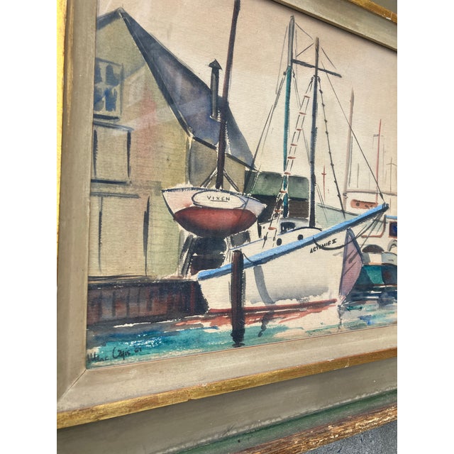 Original approx 12.5 x 14 watercolor painting on paper Signed & dated 61 bottom left Overall size size with original...