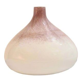 Vintage Ombre Mauve White Glass Bulb Vase For Sale