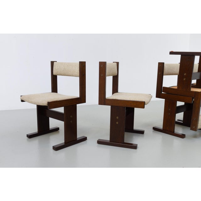 1970s Brutalist Danish Dark Oak Dining Chairs from Gangso Mobler, 1970s, Set of 6 For Sale - Image 5 of 18