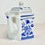 Ceramic Vintage Italian Tuscany Style Blue & White Botanical Design Porcelain Tea Pot. For Sale - Image 7 of 11