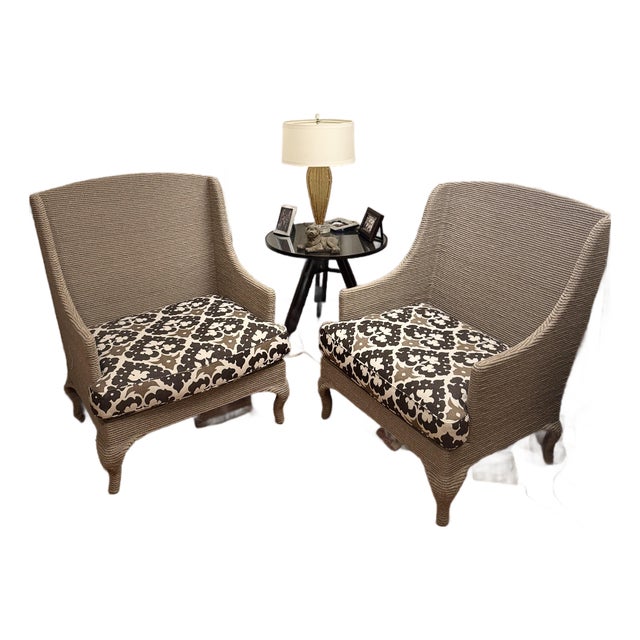 Pair of Sculptural Rope Lounge Chairs Attributed to Christian Astuguevieille — Beverly Hills Estate For Sale
