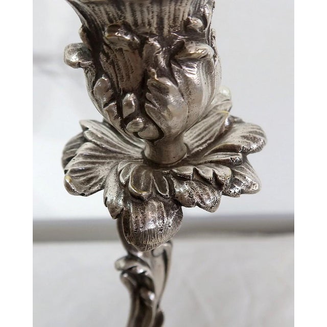 Candleholders in Silvered Bronze, Set of 2 For Sale - Image 6 of 18