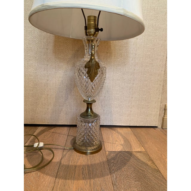 Mid 20th Century Cut Crystal Table Lamp For Sale - Image 4 of 10