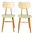 Mid-Century Dining Chairs in Green Painted Plywood from Ton, Former Czechoslovakia, 1960s, Set of 2 For Sale