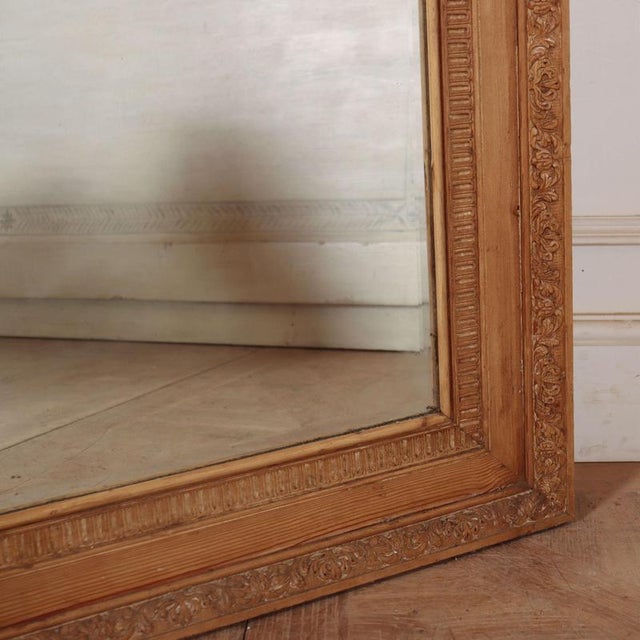 Large Vintage Carved Pine Mirror For Sale - Image 4 of 7