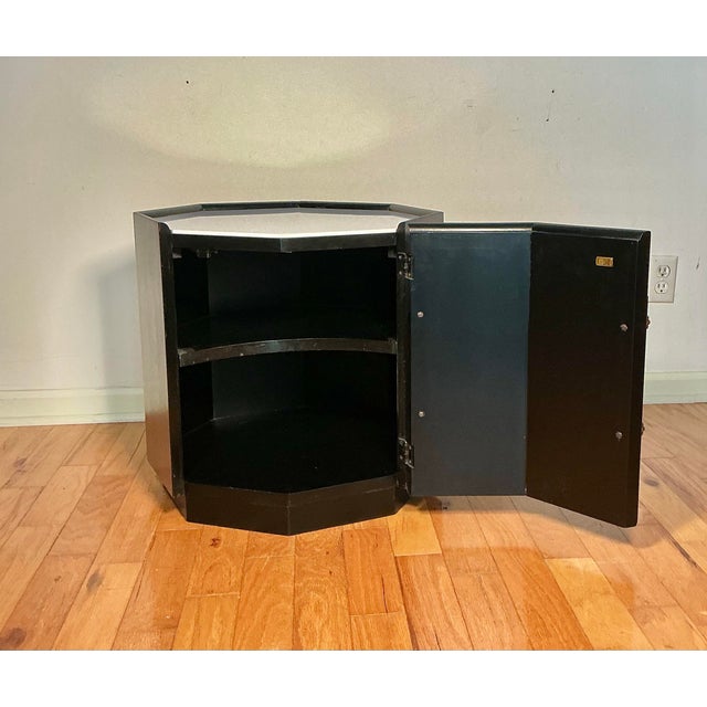 Vintage Mid-Century Modern Octagonal Cabinet End Table, Circa 1970s For Sale In Greenville, SC - Image 6 of 12
