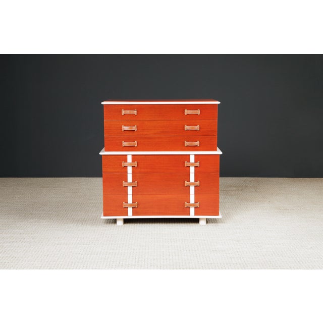 This rare collectors highboy dresser is by Paul T. Frankl for Johnson Furniture, circa 1945, from the 'Station Wagon'...