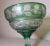 Antique Handmade Cut to Clear Green Crystal Centerpiece Compote Candy Dish Bowl For Sale In New York - Image 6 of 12