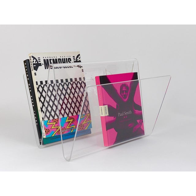 Postmodern Vintage Italian Acrylic Magazine Rack, 1980s For Sale - Image 3 of 18