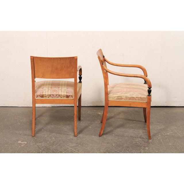 Pair of Mid 19th Century Danish Birch Armchairs For Sale In Atlanta - Image 6 of 13