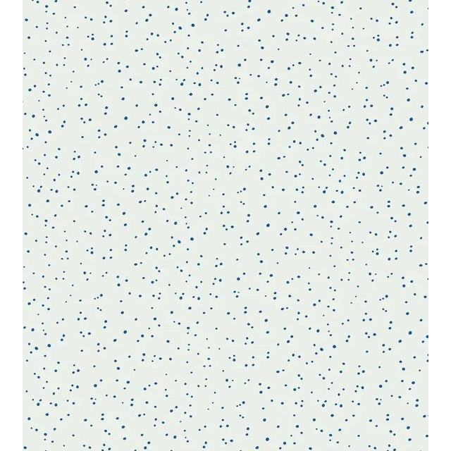 Contemporary Sample - Hinson for The House of Scalamandré Van Wallcovering, Blue on White For Sale - Image 3 of 3