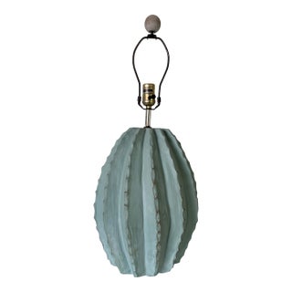1980s Vintage Alsy Barrel Cactus Plaster Table Lamp For Sale