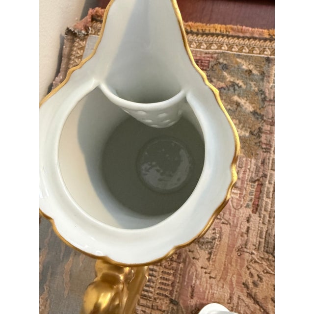 Antique T&v Limoges Hand-Painted Daisy Porcelain Ice Water Pitcher Early 1900s For Sale - Image 9 of 11