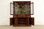 Late 20th Century Ethan Allen Knob Creek Georgian Carved Mahogany Lighted Breakfront Bookcase Cabinet For Sale - Image 5 of 18