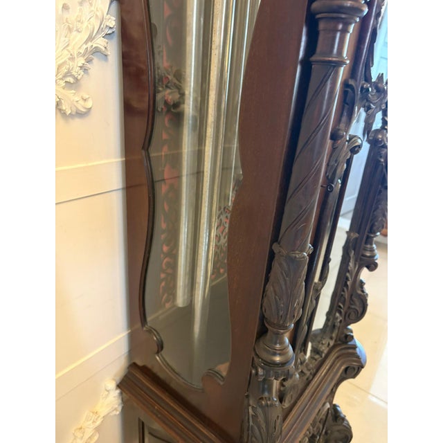 Antique Carved Mahogany 9-Tube Chiming Longcase Clock, 1880 For Sale - Image 9 of 18
