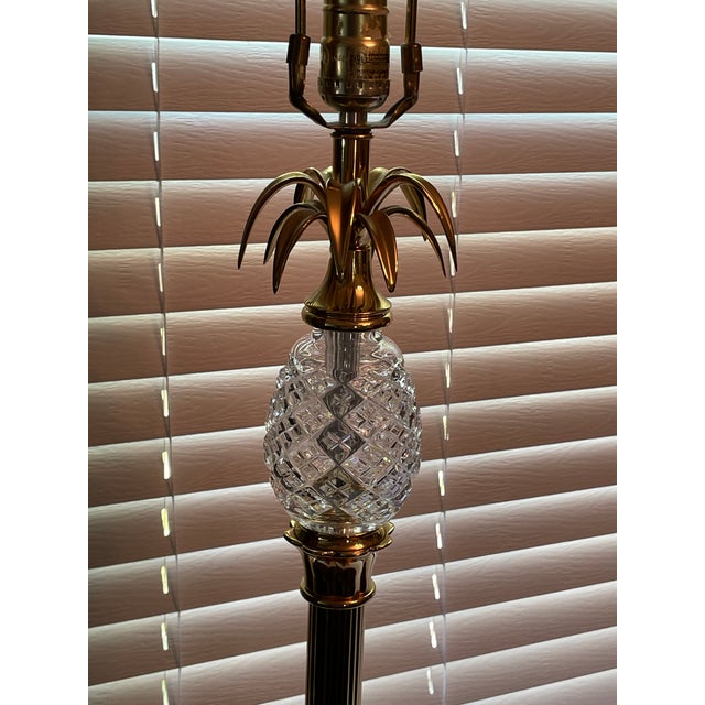 Vintage Waterford Crystal 35" Pineapple Hospitality Buffet Lamp - Brass (Model Lbu35a) For Sale - Image 9 of 15