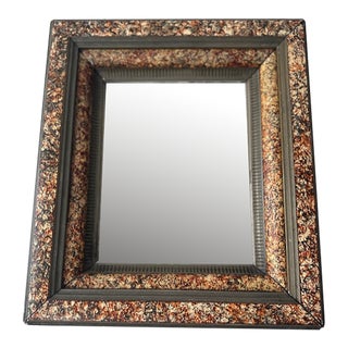 1940s Spongeware Painted Small Mirror For Sale