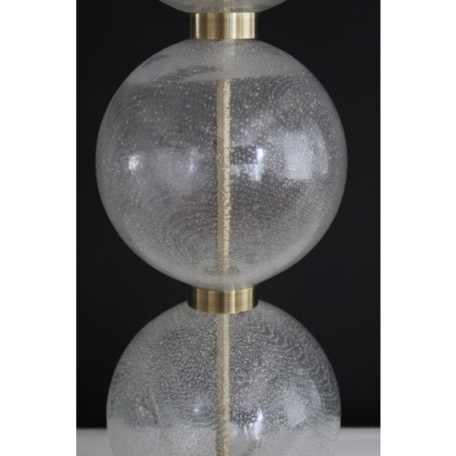 Seguso Mid 20th Century Seguso Influence Stacked Murano Spheres Lamps - a Pair For Sale - Image 4 of 12