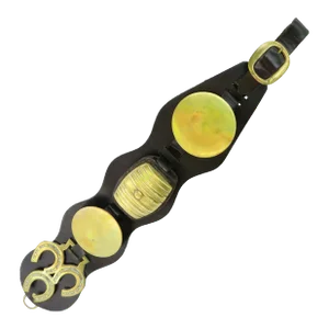 English Equestrian Brasses on Horse Tack Leather Bridle Strap