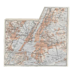 1909 New York City Antique Map, Five Boroughs