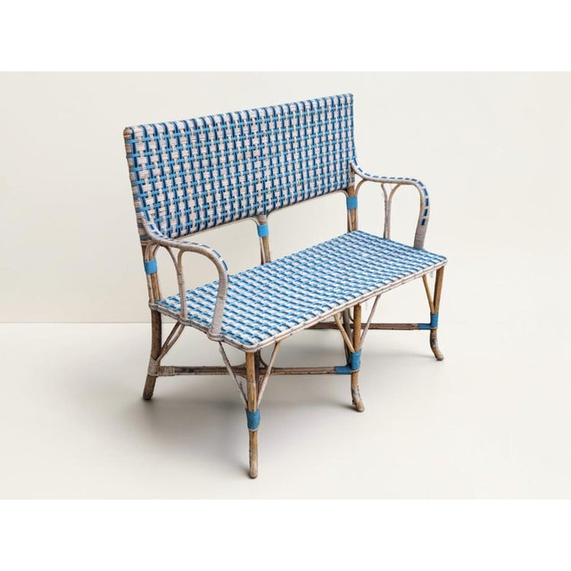 Wood Vintage Woven Rattan Table, 1950s For Sale - Image 7 of 8