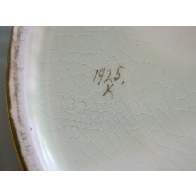 Large Early 19th Century Hand Painted Ceramic Jardiniere Bowl Butterfly Flowers For Sale - Image 10 of 11