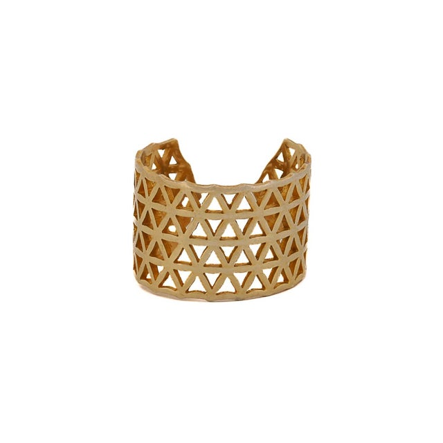 Gold Flower of Life Gold Adjustable Statement Ring, Size 5 For Sale - Image 8 of 8
