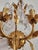 Gold Hollywood Regency Hand-Forged Gold Leaf Gilded Floral 2-Light Wall Lamp with Crystals, 1950s For Sale - Image 8 of 18