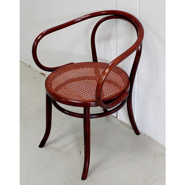 Curved wooden armchair called "Le Corbusier" in reference to the famous French architect and designer. Iconic and avant-...