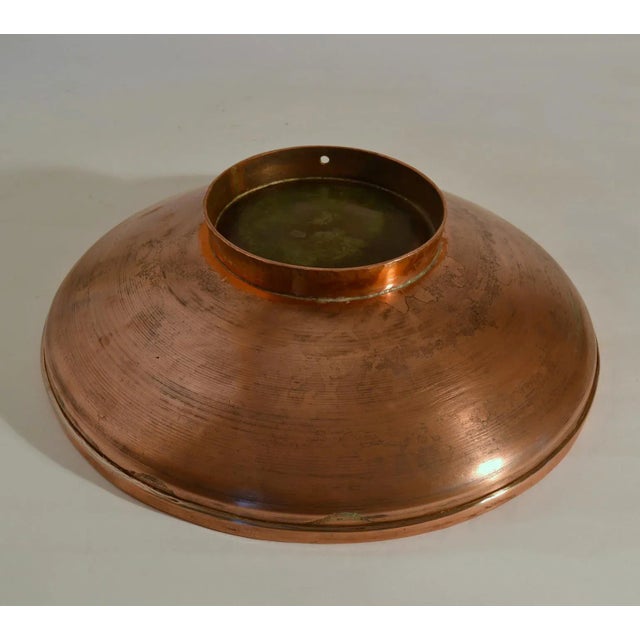 Large Decorative Copper Bowl with Etched Motive For Sale - Image 9 of 10