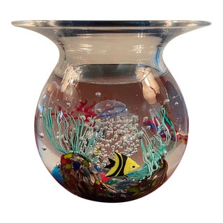 1970s Elio Raffaeli Murano Glass Aquarium Fish Bowl For Sale