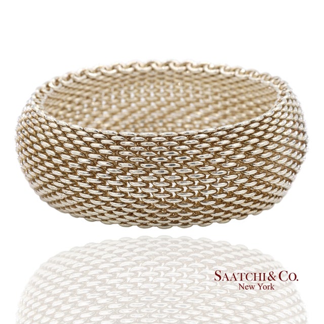 Tiffany & Co. Sterling Silver Somerset Mesh Wide Bangle Bracelet Metal Type: Sterling Silver Total Item Weight: 126.4...