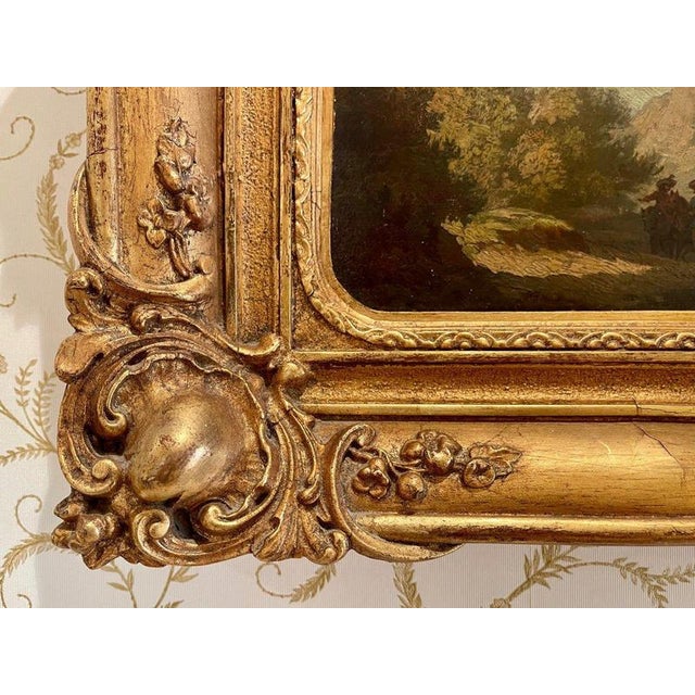 Mountainous Landscape, 1800s, Small Oil on Panel For Sale - Image 6 of 11