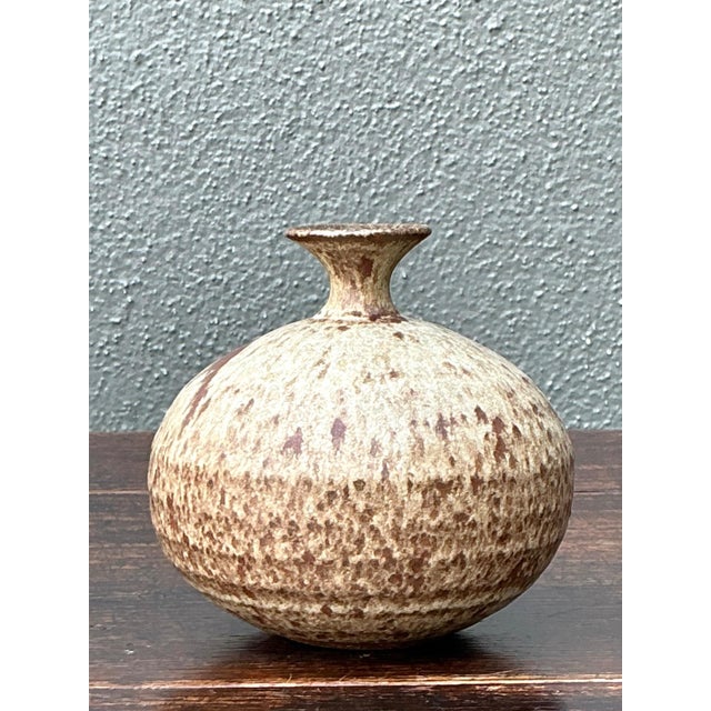 Handcrafted Earth-Tone Ceramic Vase For Sale - Image 14 of 16
