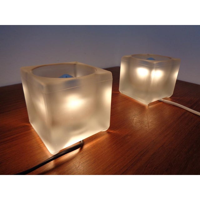 Glass Cube Table Lamps from Peill & Putzler, 1970s, Set of 2 For Sale - Image 4 of 18