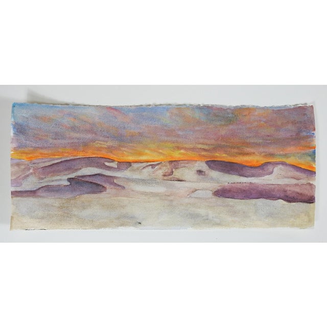 Early 21st Century Desert Sunset Watercolor Painting For Sale - Image 4 of 4