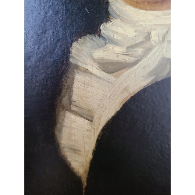 Textile Antique Early 19th Century Oil Painting Portrait of a Handsome Sea Captain For Sale - Image 7 of 18