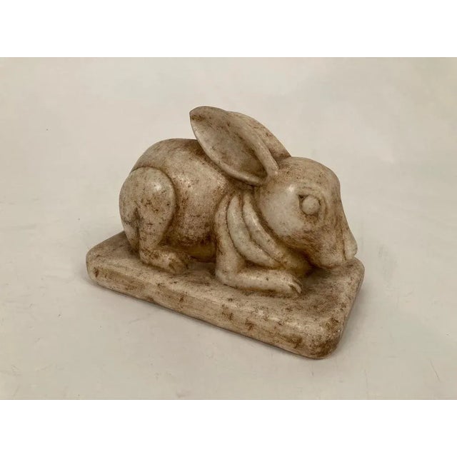Anglo-Indian Carved Marble Rabbit Figure For Sale - Image 10 of 13