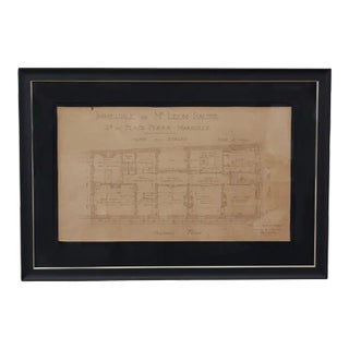 Early 1900's French Architectural Drawing - Horizontal M For Sale