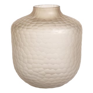 Albinen Frosted Cut Glass Jug Vase, Large For Sale