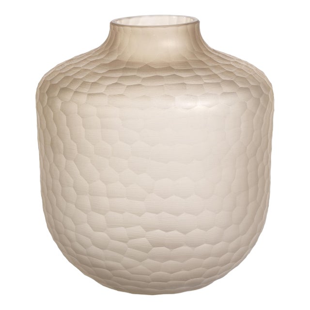 Albinen Frosted Cut Glass Jug Vase, Large For Sale