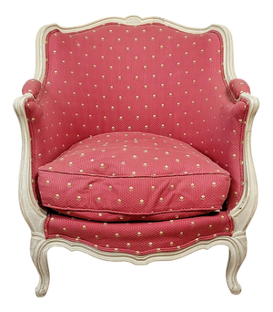 Large Louis XV Style Curved Bergère Chair