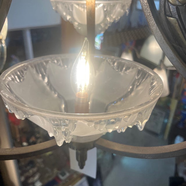 Mid 20th Century Mid 20th Century French Art Deco Chandelier For Sale - Image 5 of 10