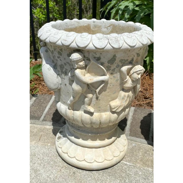 Enhance your patio, entryway, or formal garden landscape with this striking, architectural pair of vintage neoclassical...