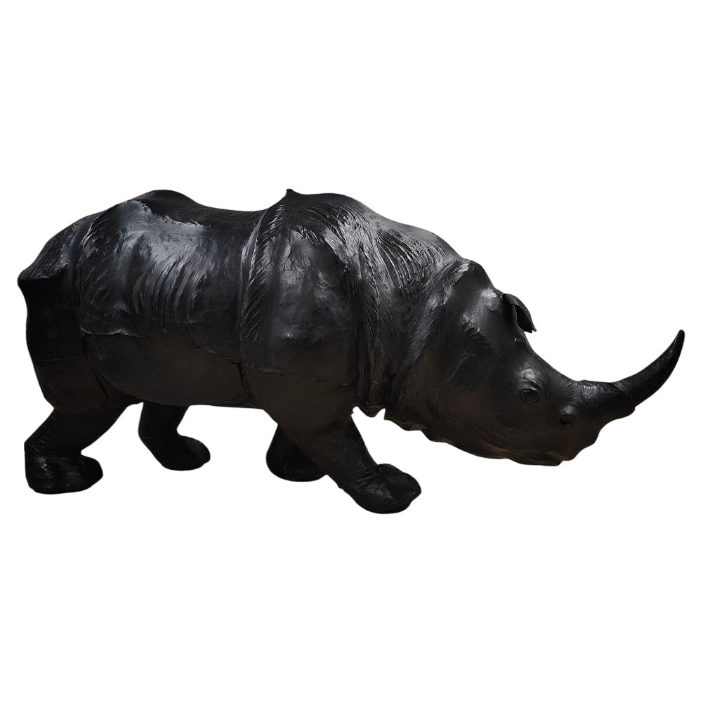 Large Leather Rhinoceros, 1950s | Chairish