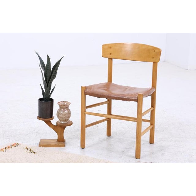Mid-Century Wooden and Leather Dining Chair, 1960s-1970s For Sale - Image 16 of 16