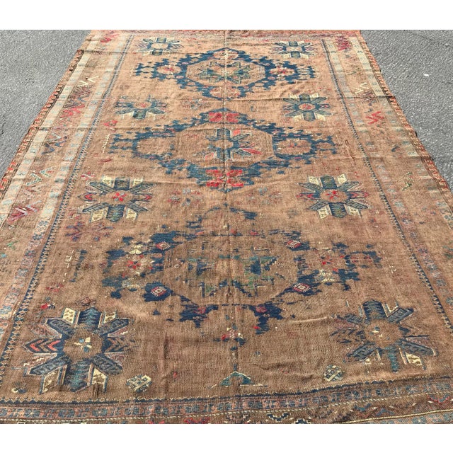 Tribal 1900s Azerbaijan Soumac Rug-6′10″ × 9′10″ For Sale - Image 3 of 13
