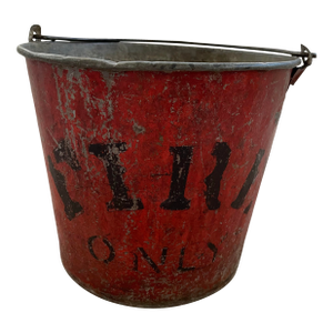 Vintage Mid-Century Red Painted Fire Bucket